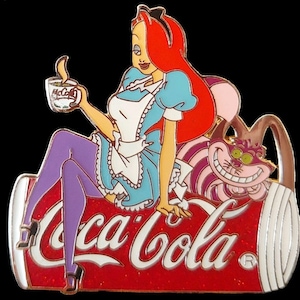 Disney Fantasy Pin - McDonald&#39;s Jessica Rabbit as Alice Wonderland Cheshire Cat Coke-Cola LE50