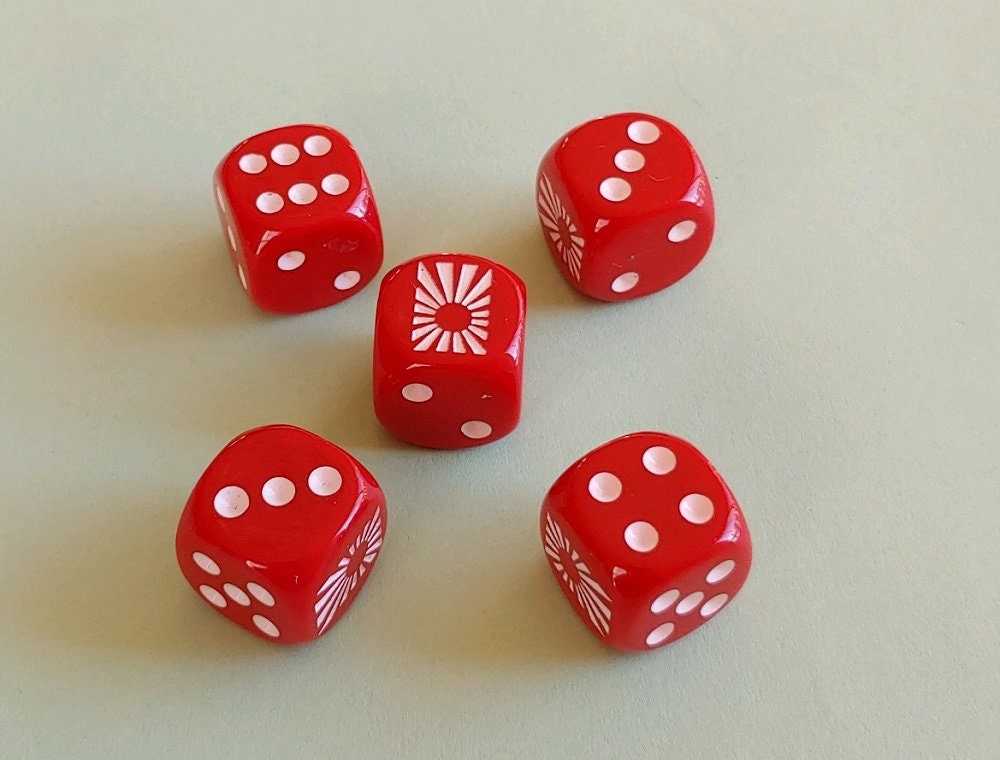 Axis Allies Japan Rising Sun Flag 5 Dice Set 16mm Rpg Etsy Australia