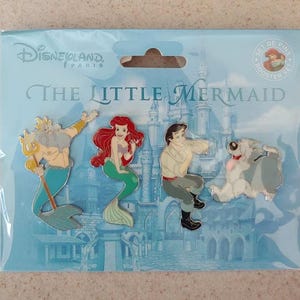 Disney Pin Booster Set Collection - DLP - Little Mermaid Booster Set - King Triton Eric Ariel and Max