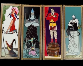 Fantasy Pin - Disney Haunted Mansion Villain Stretch Portraits - Jessica Gaston Hades Ursula complete set of 4 pins LE 100