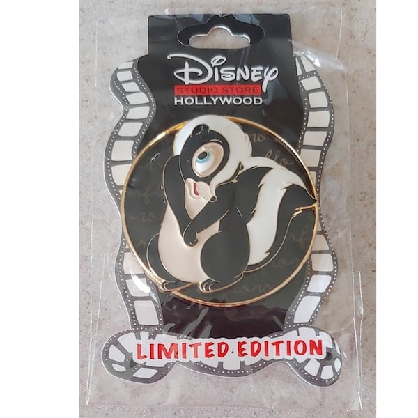 Disney Pin - D23 DSSH DSF - Cursive Cutie - Stained Glass Series - Flower the Skunk - Bambi LE 400