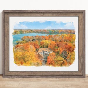 Custom Landscape Watercolor Painting From Photo Available Canvas And Framed