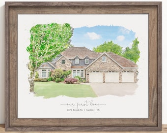 Realtor Closing Gift For Clients, Real Estate Agent New Home Gift Basket Ideas For Buyer And Seller, House Portrait Painting