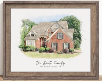 Custom Watercolor House Portrait, Watercolor House Painting, Personalized Housewarming Gift, First Home Gift, Realtor Closing Gift