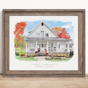 House Portrait From Photo, Custom Watercolor House Painting