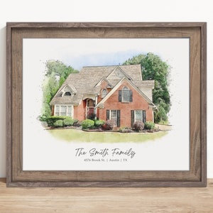 Custom House Portrait, Watercolor Home Painting, House Sketch From Photo