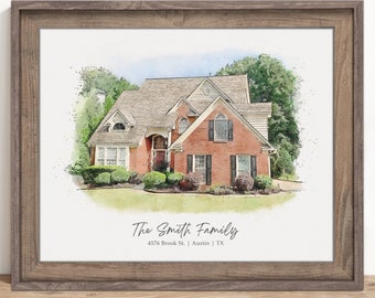 Custom House Portrait, Watercolor Home Painting, House Sketch From Photo