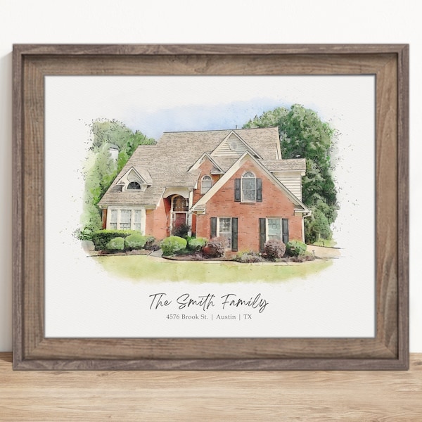 Custom House Portrait, Watercolor Home Painting, House Sketch From Photo