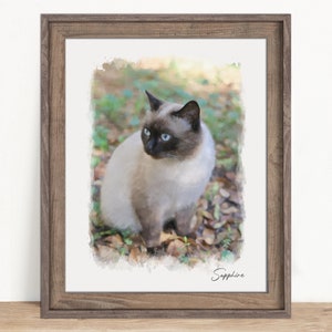 Pet Memorial, Pet Portrait, Pet Painting, Cat Portrait, Cat Memorial Gift, Pet Loss Gift, Cat Portrait From Photo, Painting From Photo