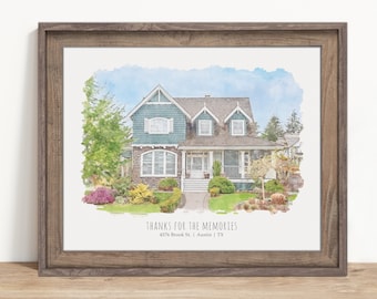 House Painting From Photo Custom House Portrait Framed