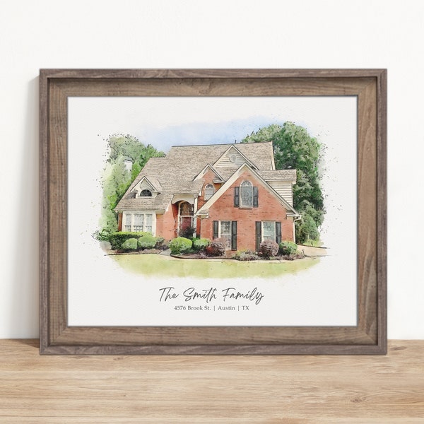 Custom House Portrait, Watercolor Home Painting, House Sketch From Photo