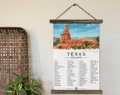 Texas State Park Checklist, TX Wall Art With Pen Check List, Texas gifts