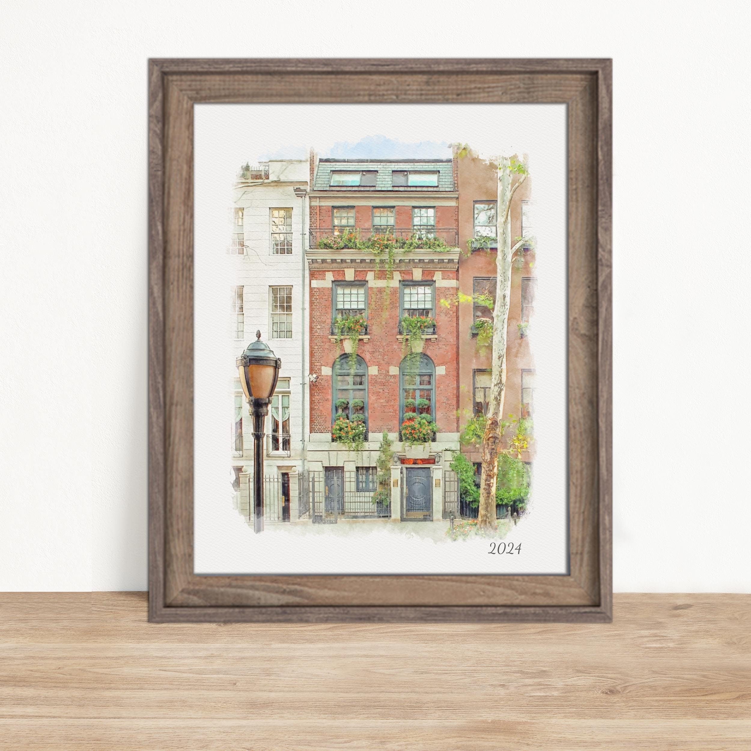 Custom Rowhome Watercolor Portrait From Photo, Custom Painting Of Home, Our First Row Home, New Home Owner Gift