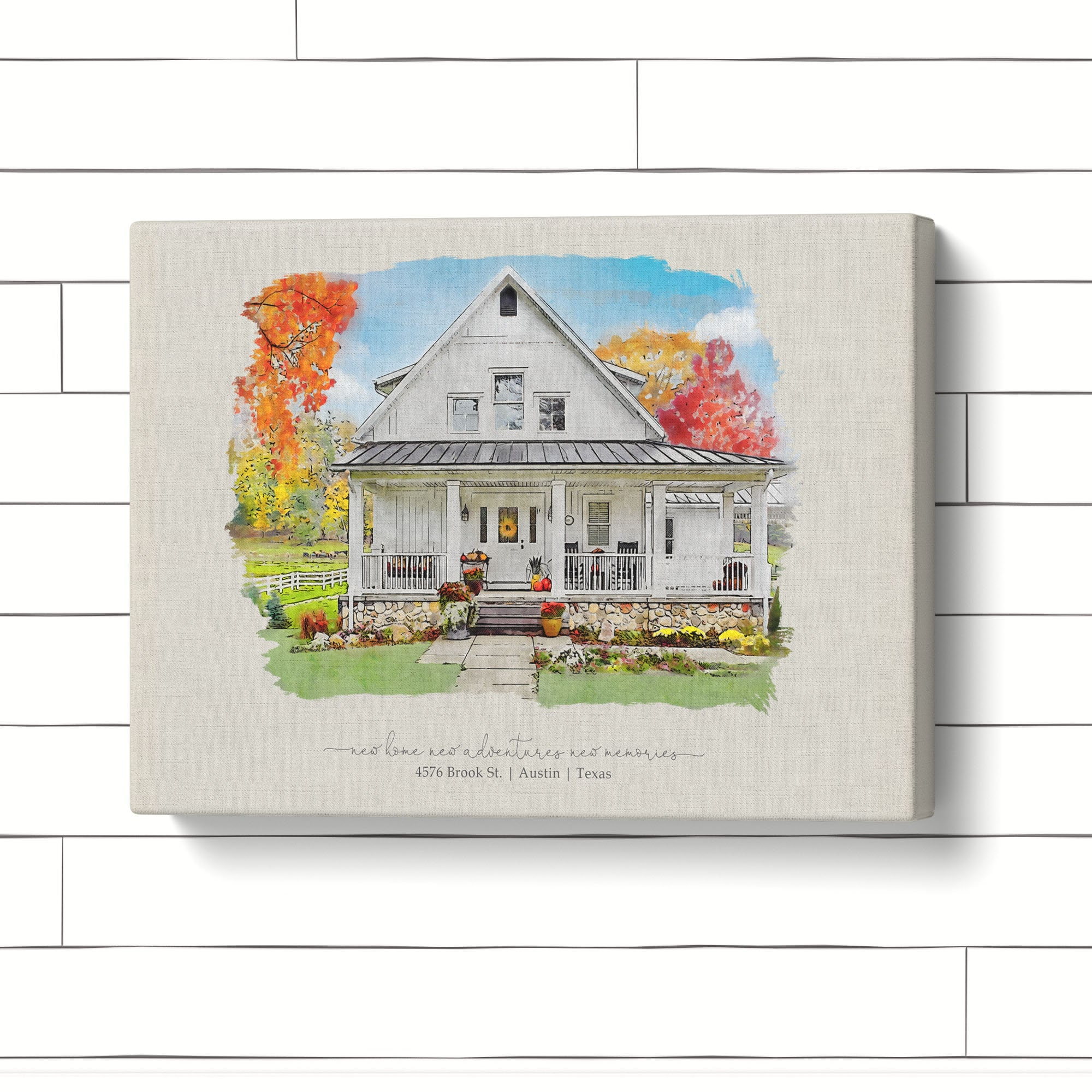 Our First Home Watercolor Painting House Painting From Photo Etsy