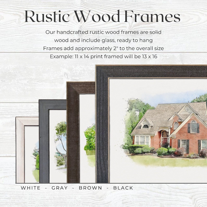Retirement Gift For Coworker Or Boss, Custom Retirement Portrait From Photo Plaque, Watercolor Painting Of Office Building Rustic Framed Print