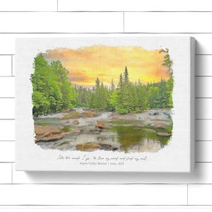 Custom Landscape Watercolor Painting From Photo Available Canvas And Framed Canvas Wrap