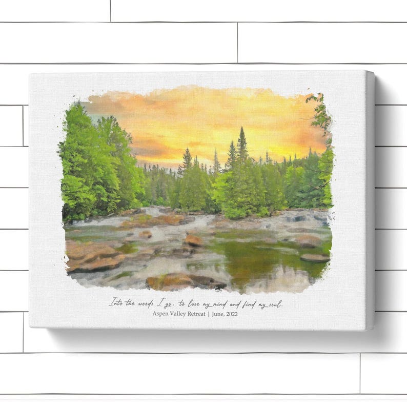Custom Landscape Watercolor Painting From Photo Available Canvas And Framed Canvas Wrap