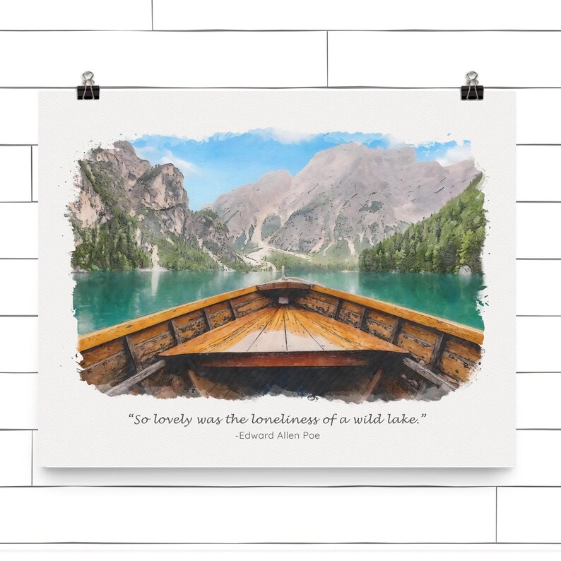 Custom Landscape Watercolor Painting From Photo Available Canvas And Framed Unframed Print