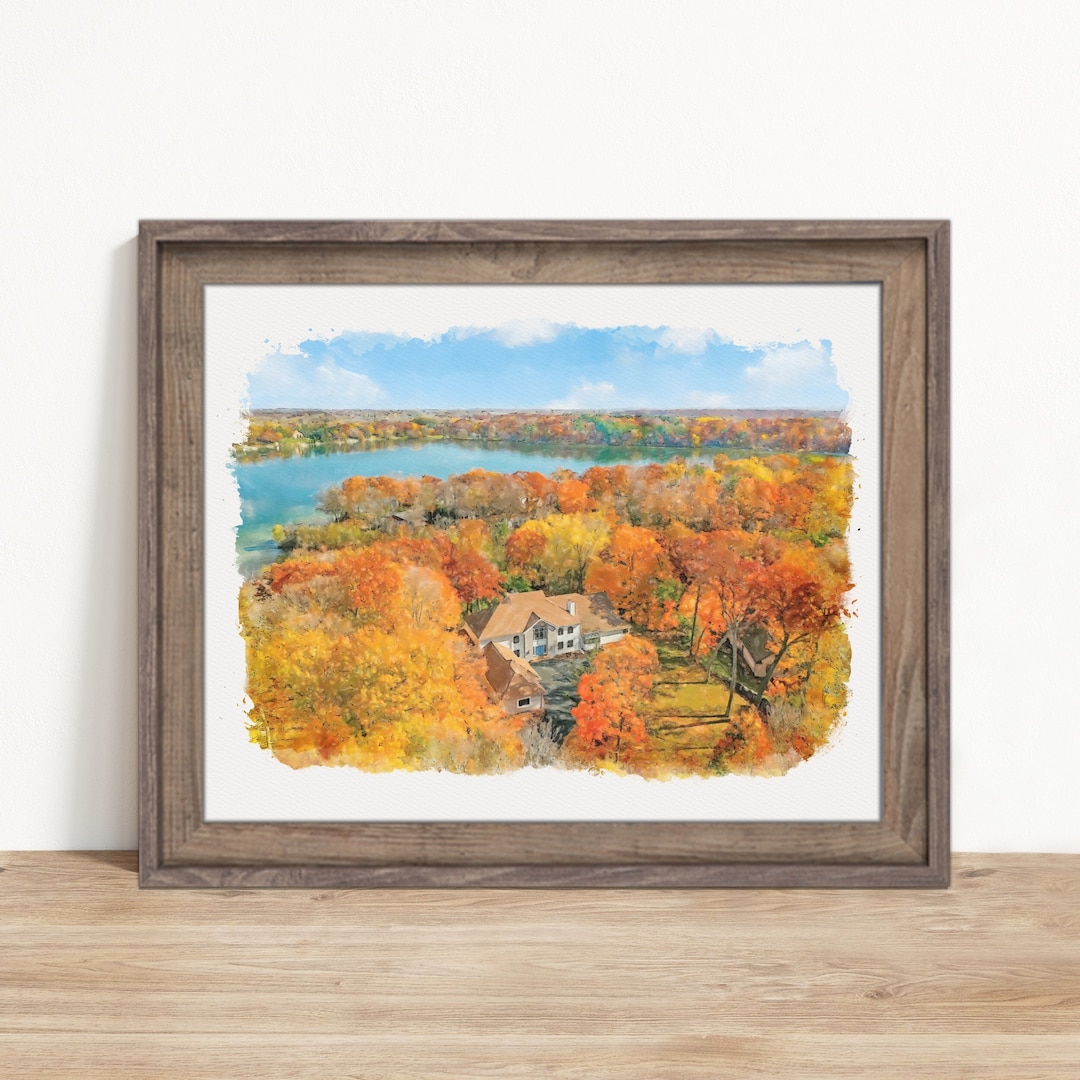 Custom Landscape Watercolor Painting From Photo Available Canvas and ...