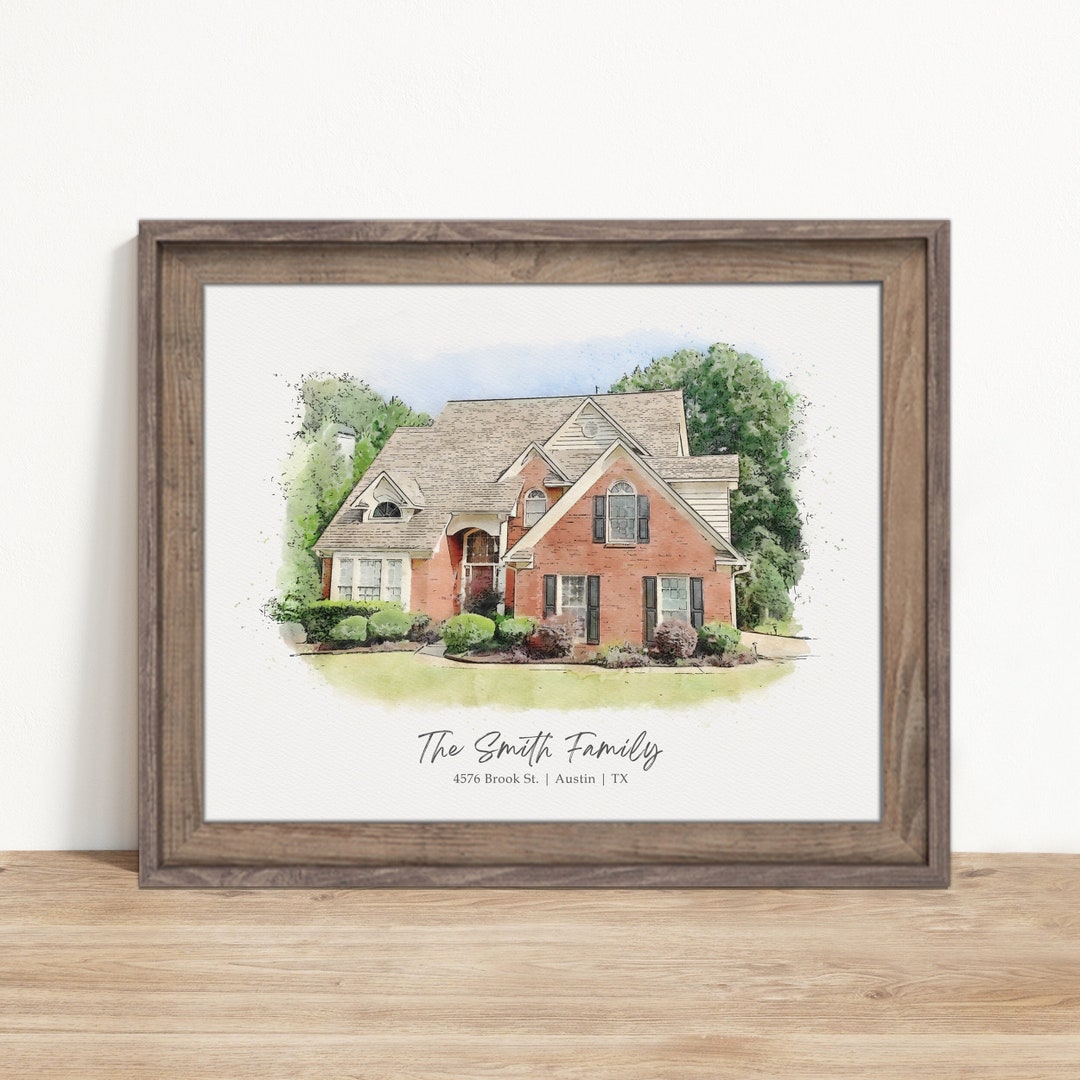 Custom House Portrait, Watercolor Home Painting, House Sketch From ...