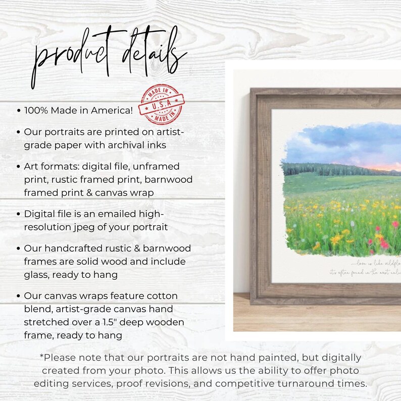 Custom Landscape Watercolor Painting From Photo Available Canvas And Framed Digital File