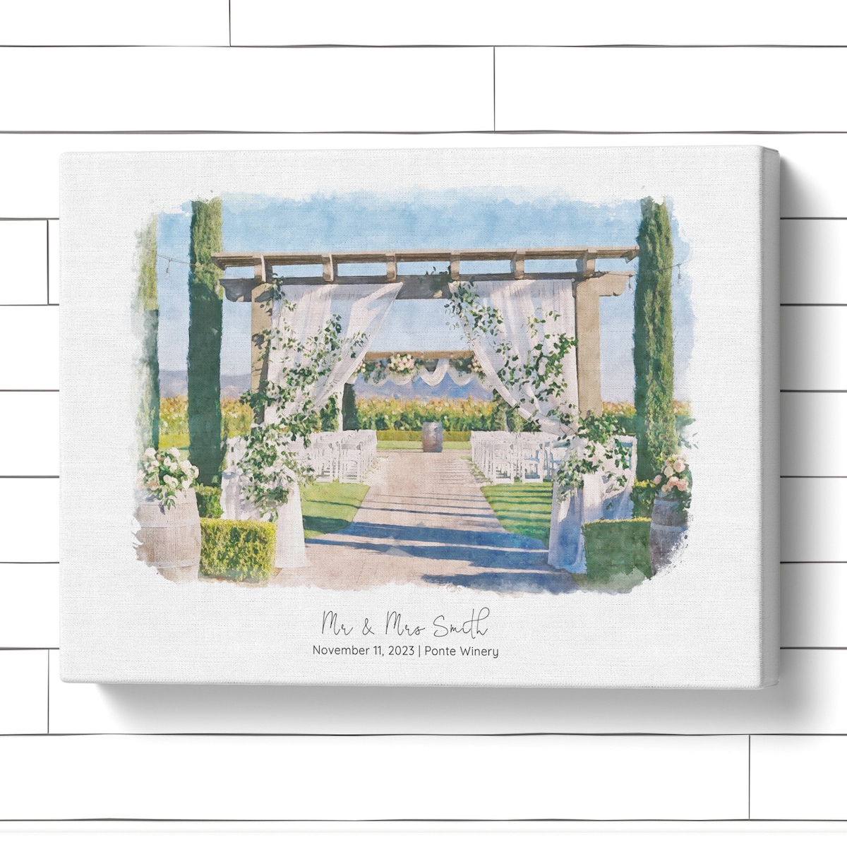 Custom Wedding Venue Watercolor Portrait, Great Wedding Gift for the Couple - Etsy