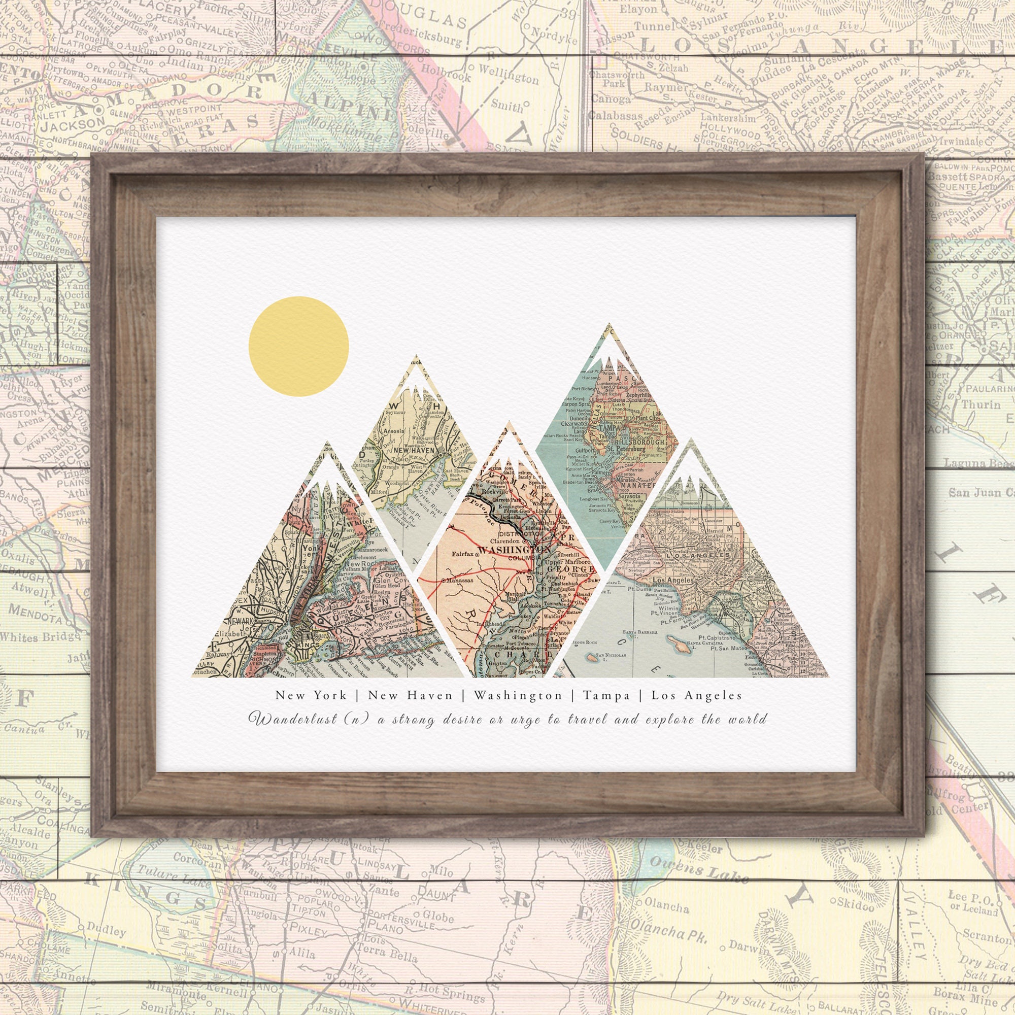 Personalized Adventure Map Gift Custom Mountain Wall Art Etsy