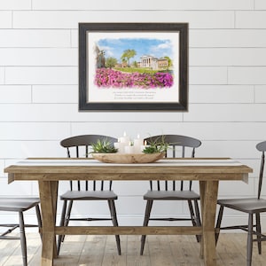 Retirement Gift For Coworker Or Boss, Custom Retirement Portrait From Photo Plaque, Watercolor Painting Of Office Building zdjęcie 2