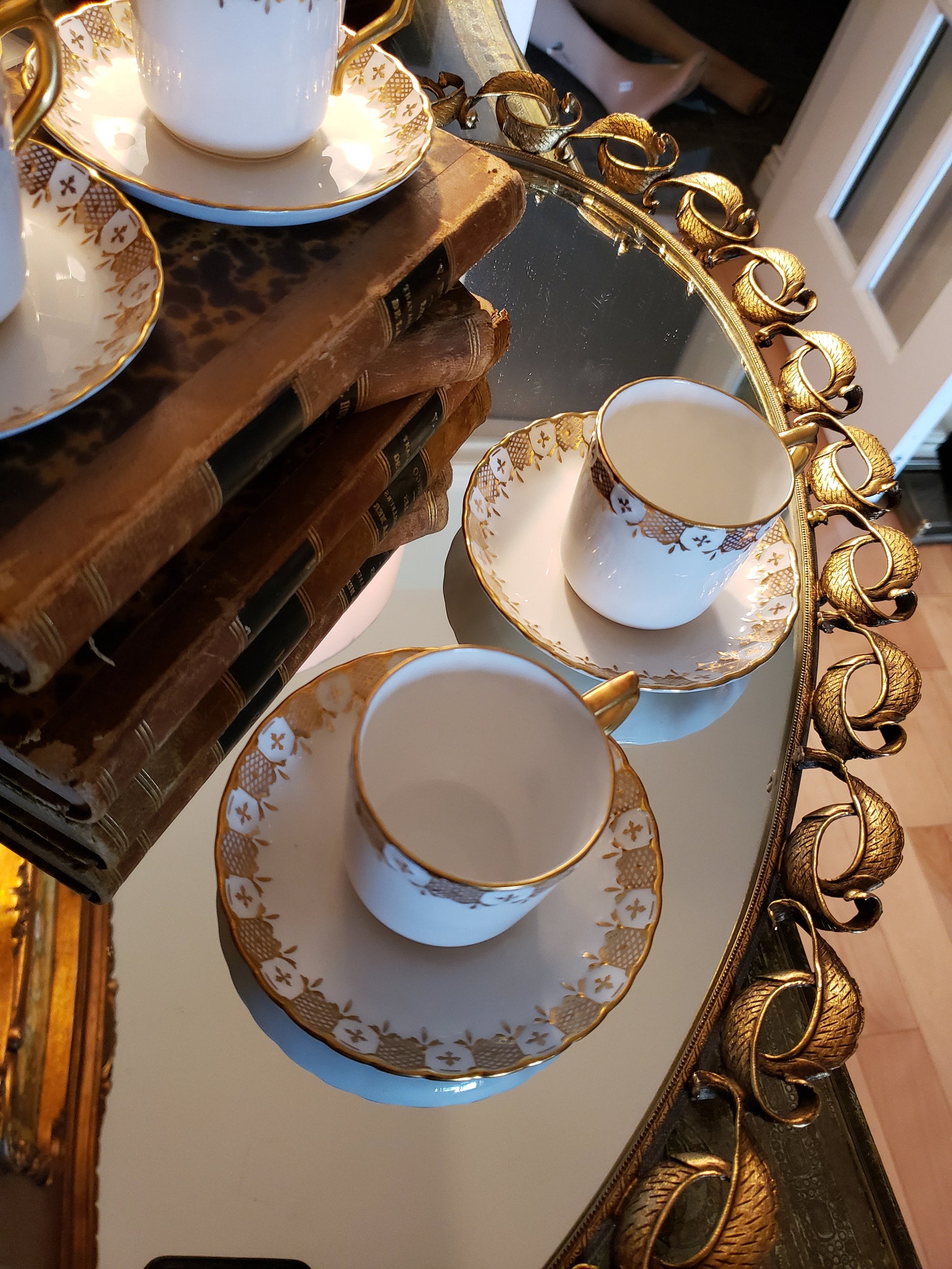 Set of 4 Demitasse Cups and Saucers Heraldic Gold by ROYAL Etsy