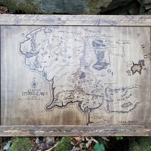 LOTR Middle Earth Map Wooden Bookmark – Conworlds Emporium