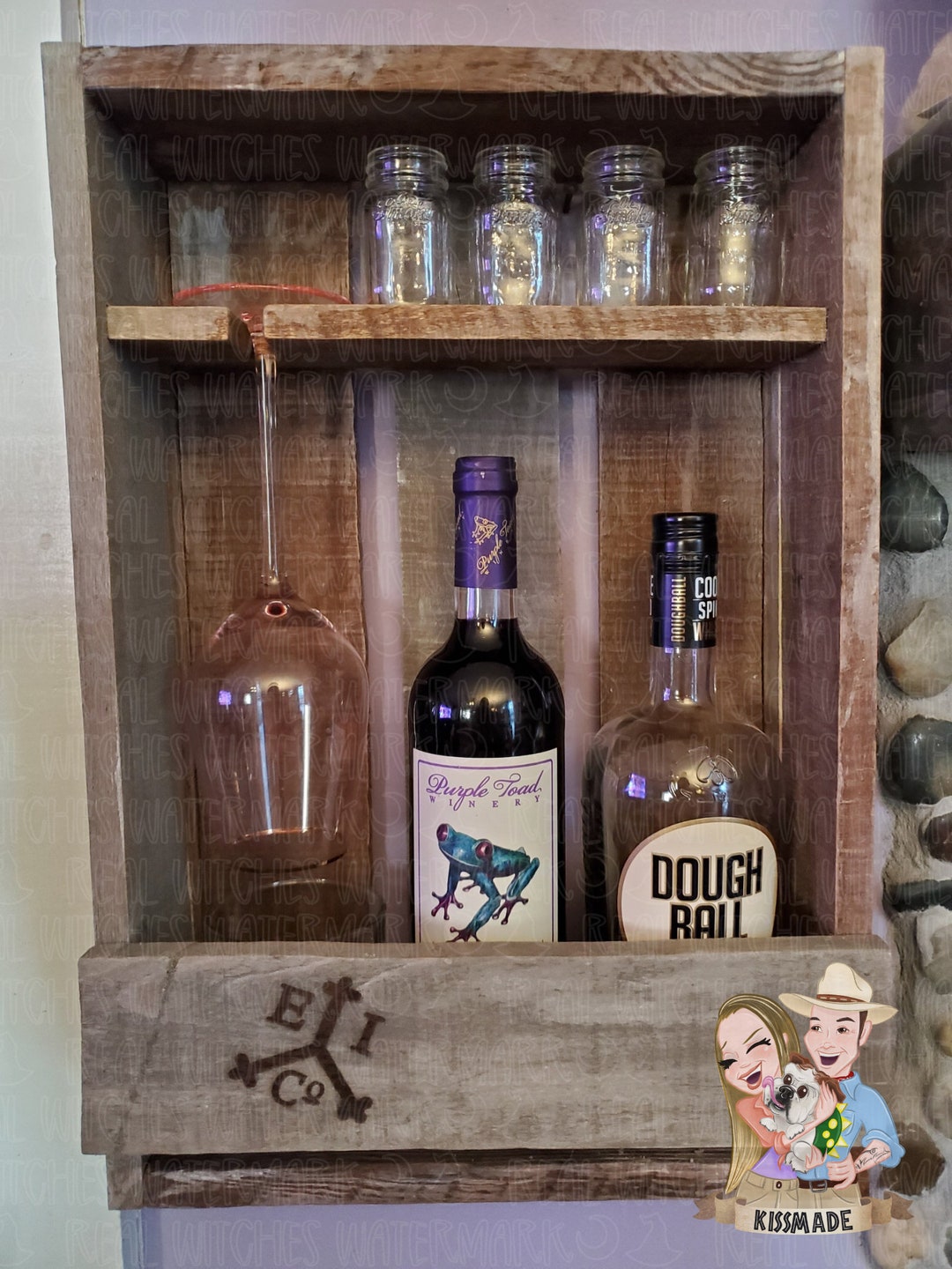 Wine Liquor Wall Rack Couples Gift Anniversary Wedding Etsy