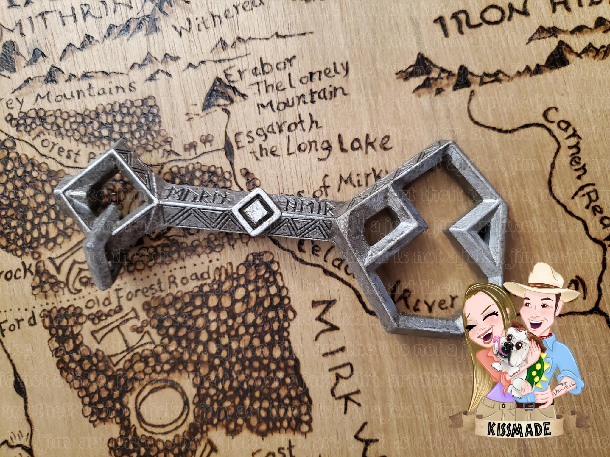 Chiave Di Erebor - Replica Scala 1:1, Ciondolo Collana Dal Signore Degli Anelli / Lo Hobbit, Nuovo