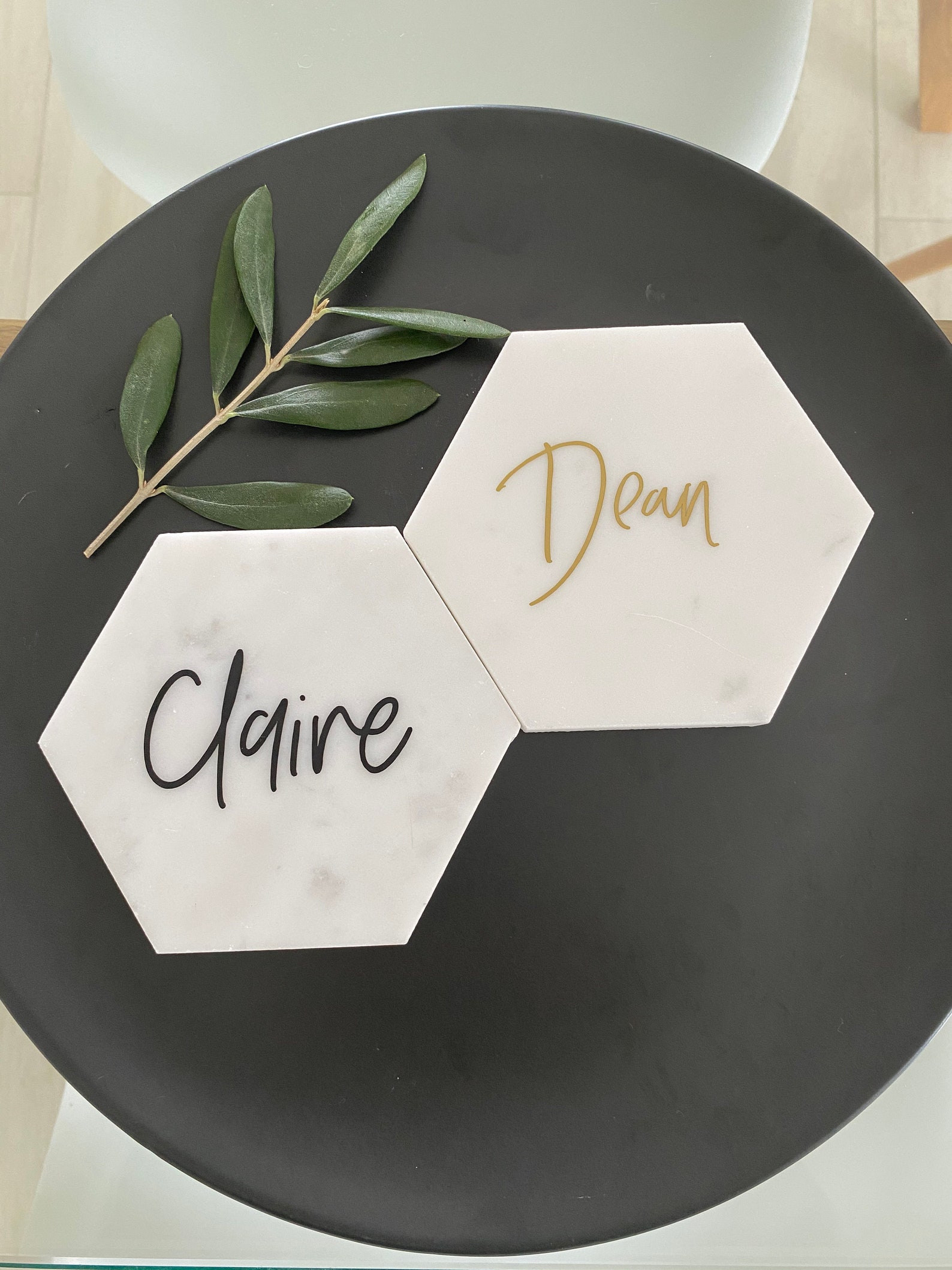 Marble Coasters Personalised Marble Place Setting Etsy