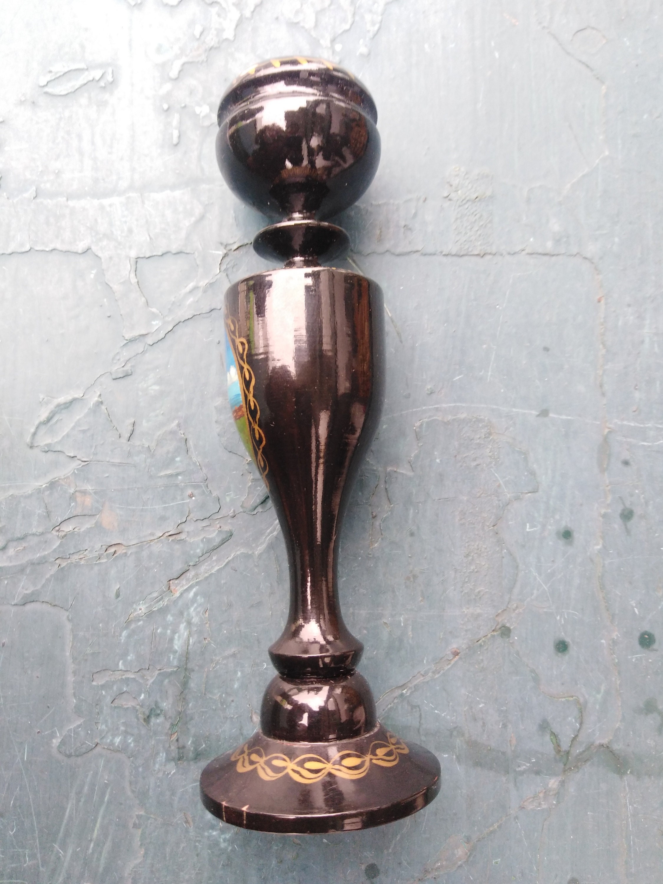 Candelabro de madera con una pintoresca imagen de la URSS | Etsy