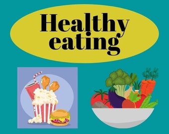 Healthy Eating/Healthy and Unhealthy/Foods/Worksheet Printable/ PDF/Instant download/Digital download/Digital/Coloring Pages Printable
