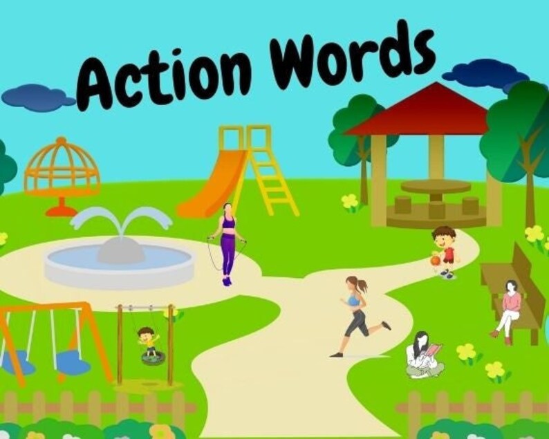 Action Words Action Word Cards Word Cards Flashcards Etsy