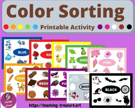 Color Flashcards Printable Set Homeschool Learning Toddler - Etsy