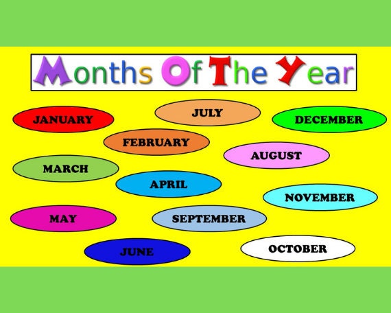 Months of the Year Coloring Pages - Etsy