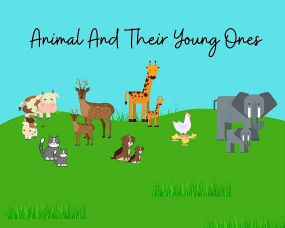 Animals And Their Young Ones | Etsy