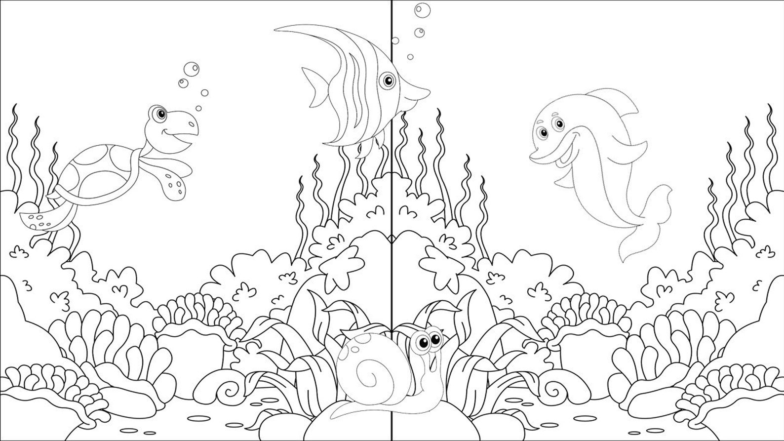 Aquatic Animals Coloring Pages | Etsy