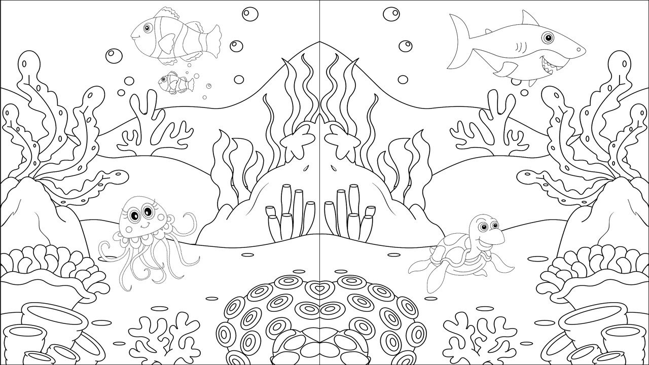 Aquatic Animals Coloring Pages | Etsy