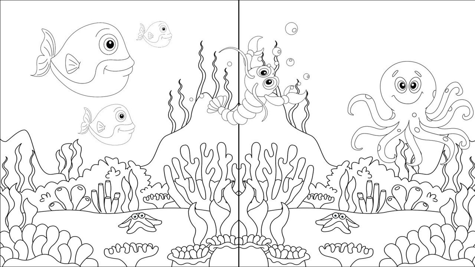 Aquatic Animals Coloring Pages | Etsy