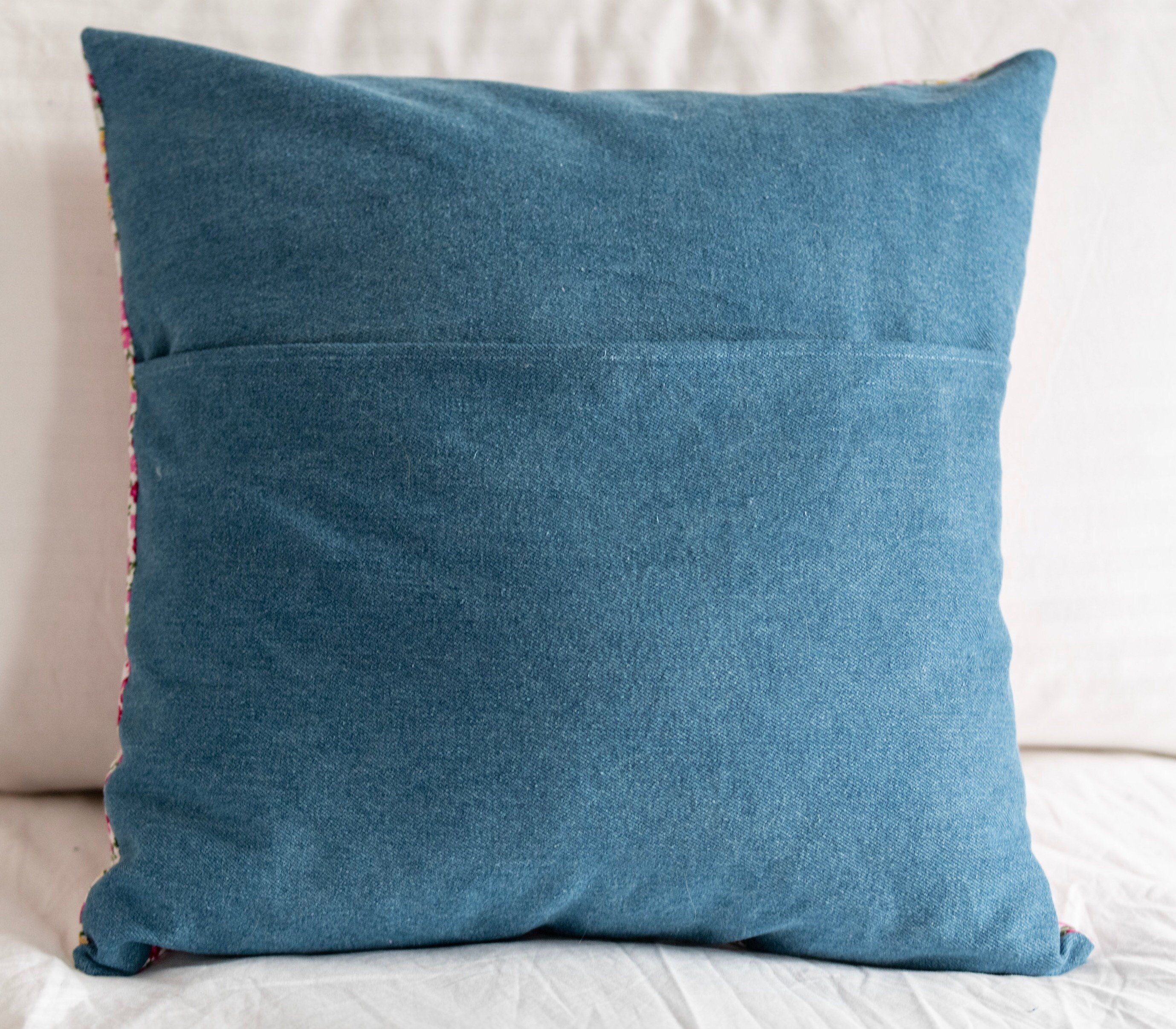 Handmade Patchwork Denim Cushion Cover 40cm x 40cm Etsy