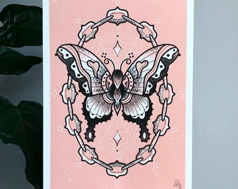 BUTTERFLY Art Print | A4 Wall Art | Tattoo Art