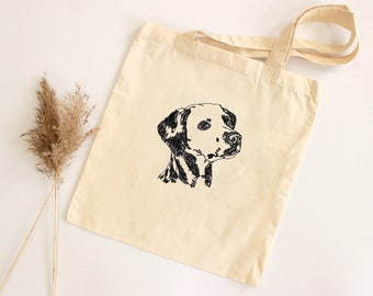 Dalmatian dog embroidered tote bag / Eco shopping bag