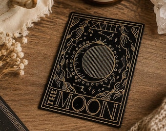 Moon Tarot Card Embroidered Patch - Lunar Iron On/Sew On Badge