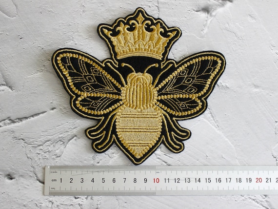  10 Pieces Bee Embroidered Iron-on Patches Large Bee