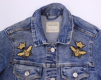 Embroidered Queen Bee Patch – Iron-On Felt Applique