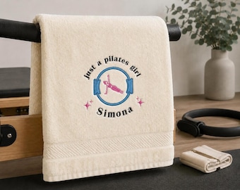 Embroidered Custom Pilates Towel: Personalized Girl Sports Bath Towel Gift