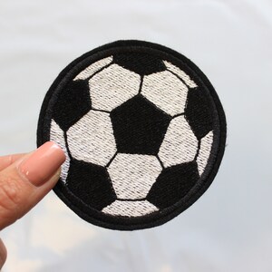 Football soccer ball embroidered patch / Iron on / Sew on badge